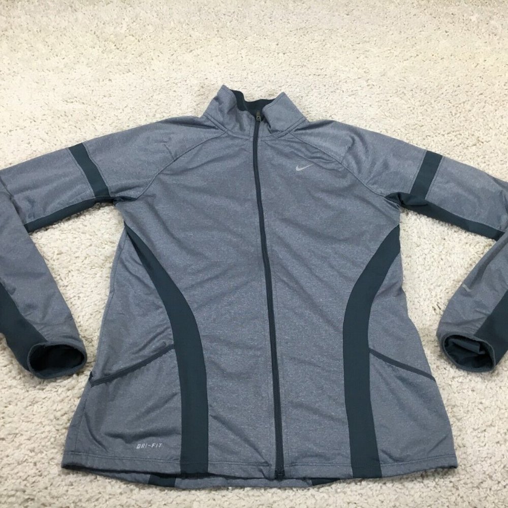 Nike Dri-Fit Elements Running Jacket - Size Medium - Heathered grey / black